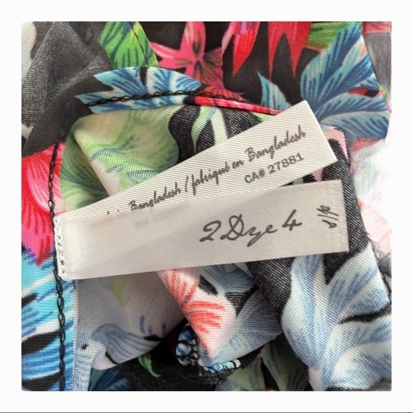 2 Dye 4 floral black sleeveless back keyhole dress - Picture 5 of 7